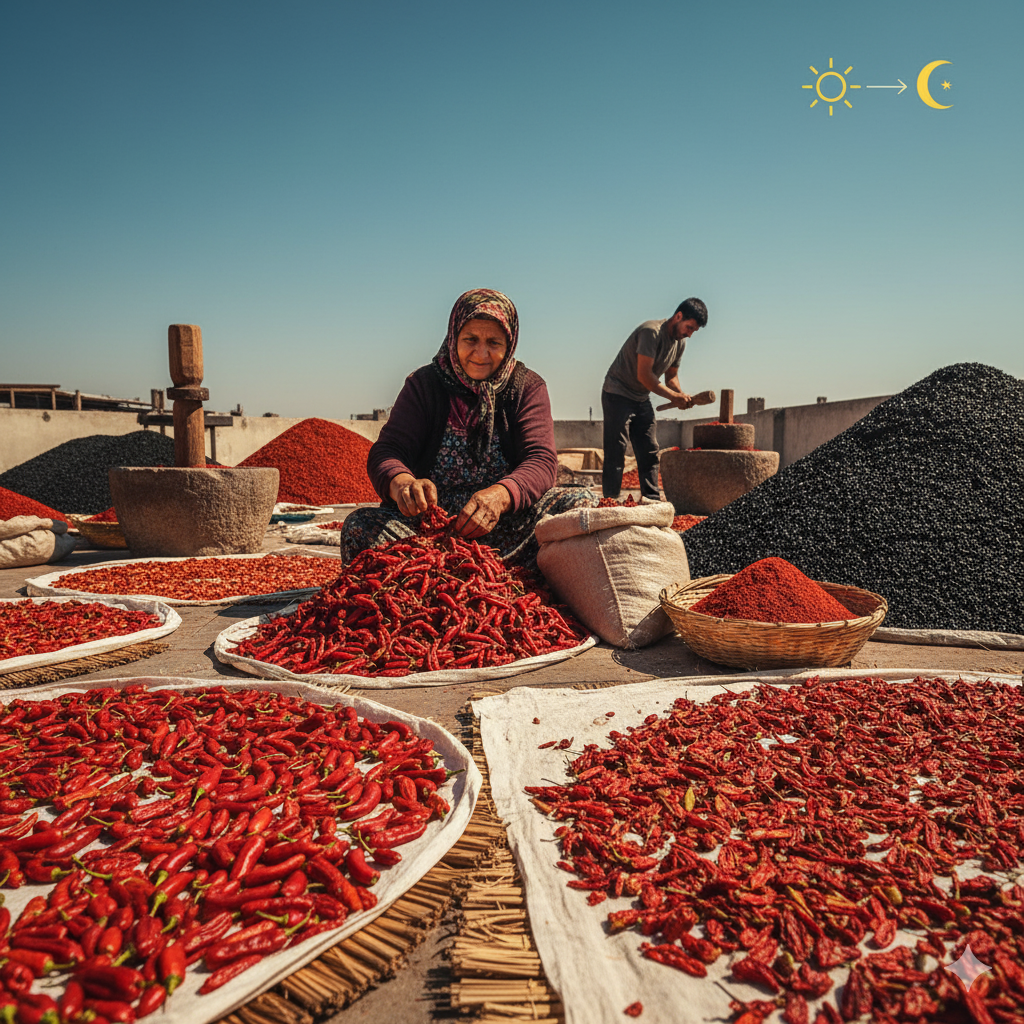 Güneşten Sofraya Bir Sanat: Hakiki Antep Pul Biberi ve İsot Nasıl Yapılır?